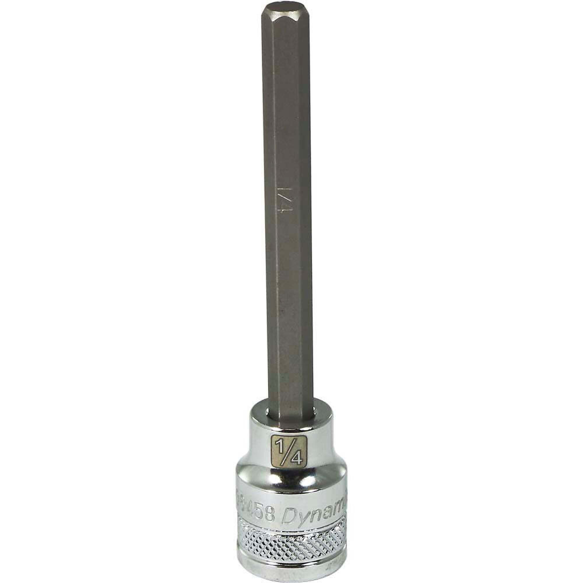 Dynamic Tools 3/8" Drive SAE Hex Head, 1/4" Long Bit, Chrome Finish Socket